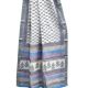 White Chanderi Block Print Small Floral Motifs In Blue And Purple With Blouse Piece
