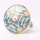 Turquoise Ceramic Floral Cabinet Knob Online