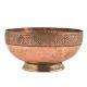 Hand Engraved Cross Pattern on  the Rim Of the Copper Bowl