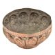 Embossed  Floral Leafy Pattern Pedestal Copper Bowl