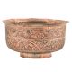 Engraved Floral Design Handmade Copper Bowl