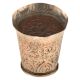 Vintage Rustic Copper Engraved Flower Design Lassi Glass