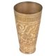 Brass Etched Lassi Glass With Flowers And Leaves