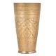 Faded Engraved Design Brass Lassi Glass With Leaf In Geometrical Pattern