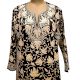 Embroidered Designer Black Color Long Kurti Fabric