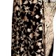 Black Designer Dress Fabric Georgette With Front White Floral Embroidery