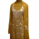 Mustard Floral Dress Fabric  Georgette With Matching Dupata