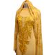 Golden Yellow Delight Floral Dress Fabric Georgette With Matching Dupata
