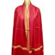 Handmade Semi Pashmina Blood Red Border Embroidery  Design Needle Work Shawl