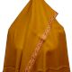 Mustard Semi Pashmina  Border Embroidery  Design Needle Work Shawl