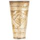 Old Brass Leaves Etched In Diamond Design Punjabi Lassi Glass