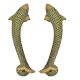 Vintage Finish Fish Shaped Brass Door Handle In Pair