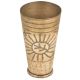 Traditional Leaf In Sun Etched Brass Tall Lassi Glass Kitchenware