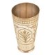 Leafy pattern Oval design Etched Brass Punjabi Tumbler Cup Glass