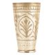 Leafy pattern Oval design Etched Brass Punjabi Tumbler Cup Glass