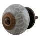 Light Grey Leaf Flower Knob