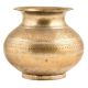 Delicately Carved Floral Vines Engraved Brass Water Pot