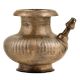 Brass Ribbed Bulbous Hindu Holy Water Pot With Spout