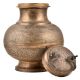 Brass Floral Design Carved Holy Water Pot with Lid