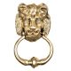 Golden Brass Lion Head Door Knocker Ring