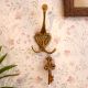 Simple Brass Engraved Floral Tri Hook Home Decoration Hook