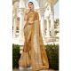 Golden Lycra Embroidery Saree with Blouse Piece