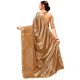 Golden Lycra Embroidery Saree with Blouse Piece