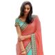 Georgette  And Net Two Color Saree With Blouse Piece