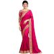 Pink Border Silk Saree With Banglori Silk Blouse