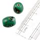 Turquoise Green  Loose Glass Jewelry Barrel Shaped Beads (Pack Of 12)