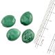 Teal Green Color Jewelry  Oval Shape Loose Glass Beads (Pack Of 12)