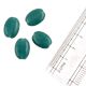 Turquoise Color Jewelry Oval Shape Loose Glass Beads (Pack Of 12)