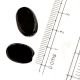 Black Color Jewelry Oval Shape Loose Glass Beads (Pack Of 12)