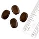 Brown Color Jewelry Oval Shape Loose Glass Beads (Pack Of 12)