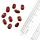Loose Rich Red Glass Transparent Oval Shaped  Beads For Jewelry Making (12 In Pack)