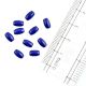 Loose Deep Blue Glass Cylinder Shaped  BeadsFor Jewelry Making (12 In Pack)