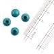 Turquoise Round Shape Glass Beads For Jewelry Making (12 in Pack)