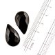Black Glass Big Waterdrop Teardrop Beads Jewelry Loose Beads (12 in Pack)