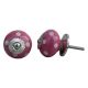Magenta Pink White Polka Dot Drawer Knob