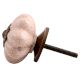 Baby Pink Crackle Ceramic Melon Cabinet Knob