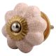 Baby Pink Crackle Ceramic Melon Cabinet Knob