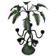 Brass Tropical Palm Tree Candle Holders With Green Patina