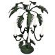 Brass Tropical Palm Tree Candle Holders With Green Patina