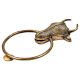 Tribal Bull Ox Head Brass Front Door Knocker Towel Ring