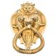 Hand Crated Brass Ram Head Chinese Demon On Top Solid Brass Metal Door Knocker