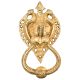 Huge Demon Head Two Birds With Ornate Brass Metal Door Knocker Ring