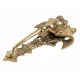 Large Intricately Carved  Elephant Head With Long Trunk Brass Door Knocker With Peacocks In Gold Finish