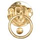 Indian Brass Elephant Head With Trunk Up Door Knocker Ring
