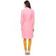 Baby Pink Cotton Stitched Satin Fabric Kurtis With Full Cotton Inner