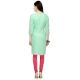 Sea Green Cotton Stitched Satin Fabric Kurtis With Full Cotton Inner